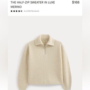 Everlane Luxe Merino Half-Zip Sweater - Cream